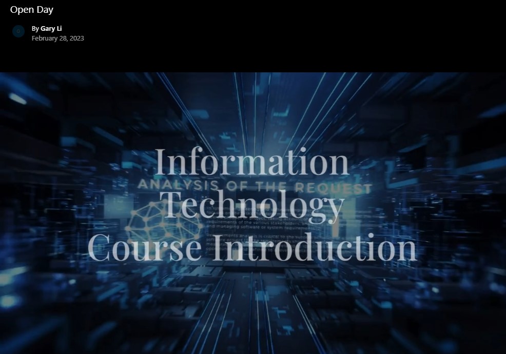 Open day It course introduction movie