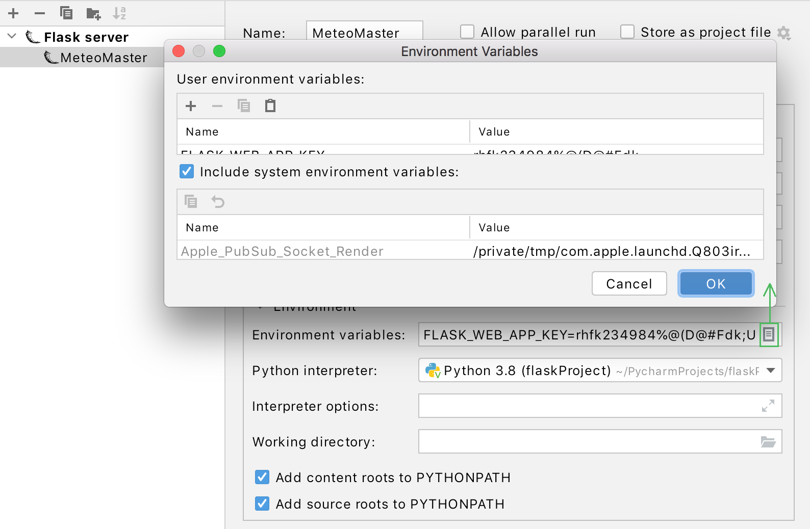 Adding environmental variables